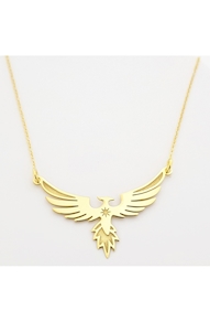Collar en plata de ley Ave Fenix Gold